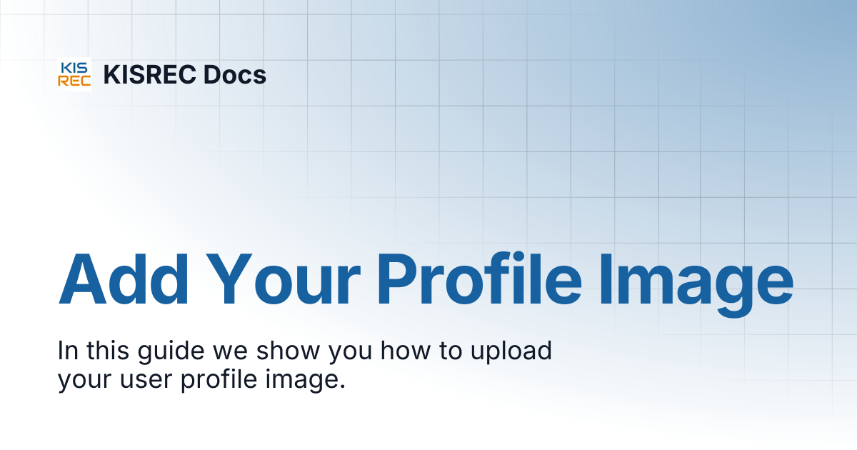 Add Your Profile Image | KISREC Docs